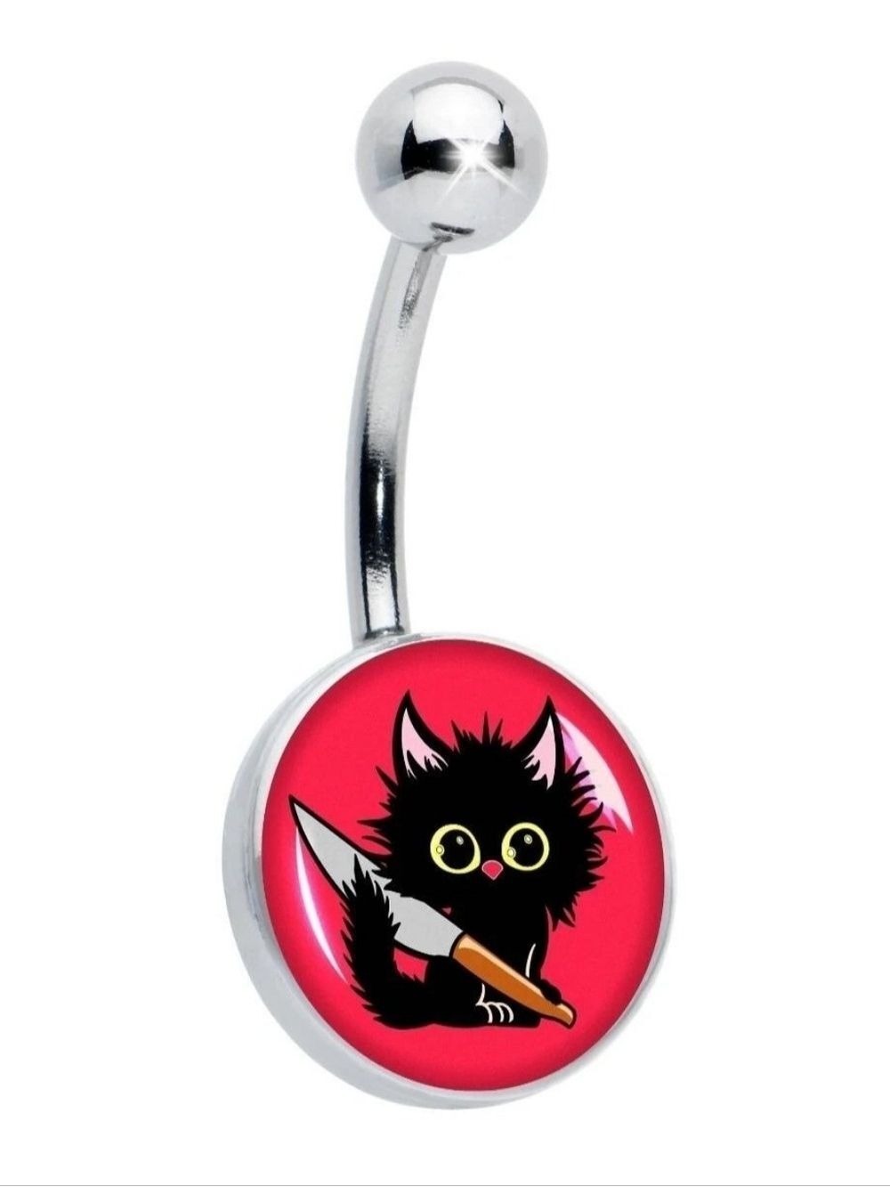 Stabby Cat Belly Ring
